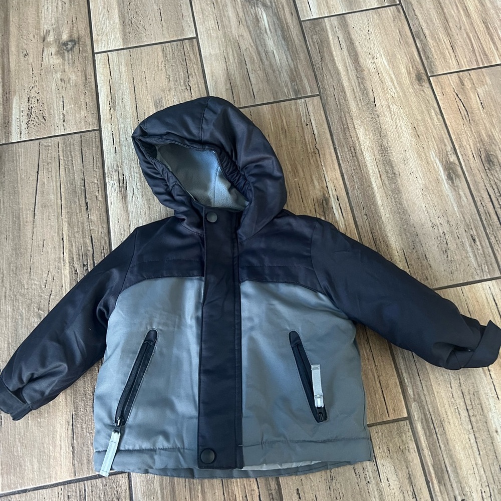 Cat&Jack Black/Grey Winter Hooded Jacket Toddler Size 12M